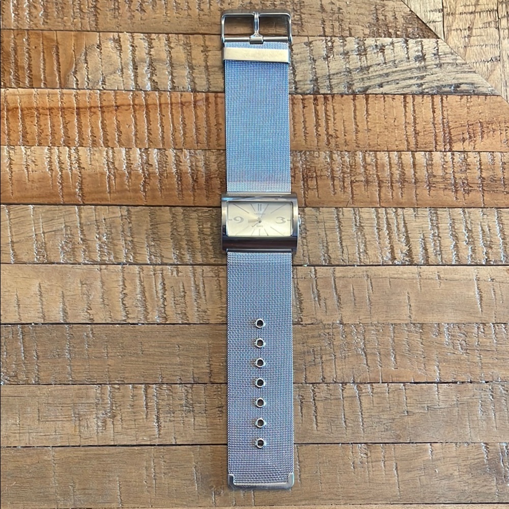 Vernier Silver by 7 West Mesh Band Watch